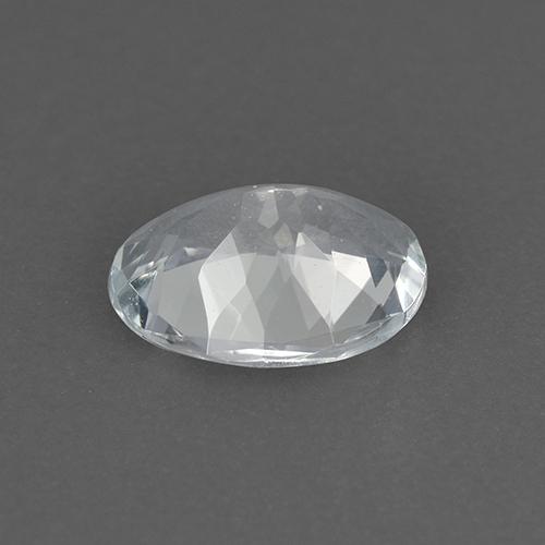 0.90캐럿 천연 푸르스름한 화이트 아쿠아마린, 타원형 컷, 7.9×5.9 mm, VVS