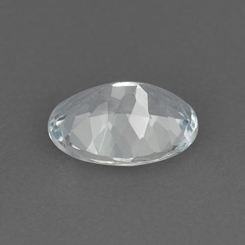 0.87캐럿 천연 푸르스름한 화이트 아쿠아마린, 타원형 컷, 7.7×5.7 mm, VVS-VS