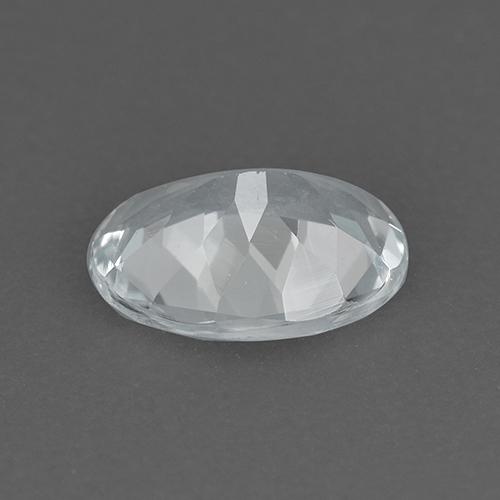 0.88캐럿 천연 푸르스름한 화이트 아쿠아마린, 타원형 컷, 8×6.1 mm, VVS