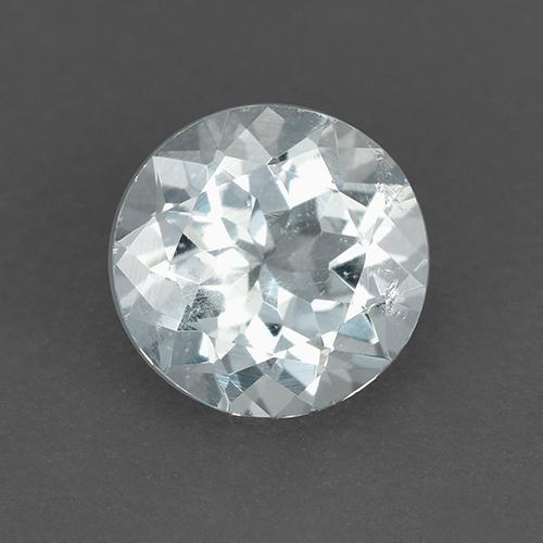 0.70캐럿 천연 푸르스름한 화이트 아쿠아마린, 라운드 컷, 5.93 mm, VVS-VS