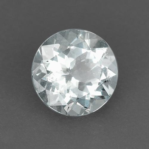 0.70캐럿 천연 푸르스름한 화이트 아쿠아마린, 라운드 컷, 5.93 mm, VVS-VS