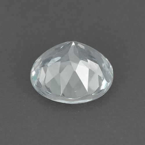 0.70캐럿 천연 푸르스름한 화이트 아쿠아마린, 라운드 컷, 5.93 mm, VVS-VS