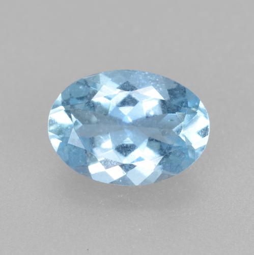0.62캐럿 천연 베이비 블루 아쿠아마린, 타원형 컷, 7×5 mm, VS-SI
