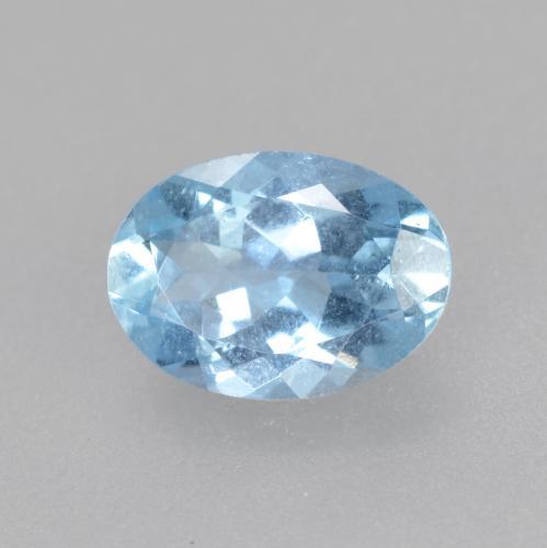 0.62캐럿 천연 베이비 블루 아쿠아마린, 타원형 컷, 7×5 mm, VS-SI