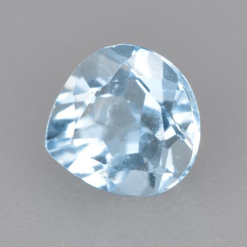0.42캐럿 천연 스카이 블루 아쿠아마린, 배 모양, 5.1×5.1 mm, VS