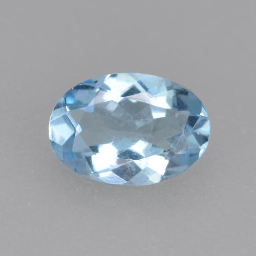 0.38캐럿 천연 베이비 블루 아쿠아마린, 타원형 컷, 6×4.2 mm, VS