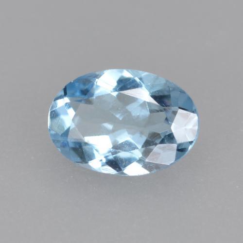 0.38캐럿 천연 베이비 블루 아쿠아마린, 타원형 컷, 6×4.2 mm, VS