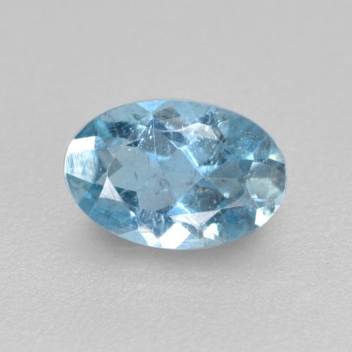 0.38캐럿 천연 스카이 블루 아쿠아마린, 타원형 컷, 6×4 mm, VS-SI