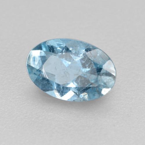 0.38캐럿 천연 스카이 블루 아쿠아마린, 타원형 컷, 6×4 mm, VS-SI