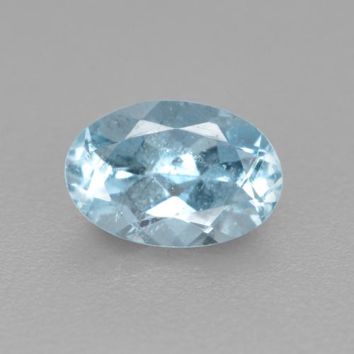 0.47캐럿 천연 베이비 블루 아쿠아마린, 타원형 컷, 6.1×4.1 mm, VS-SI