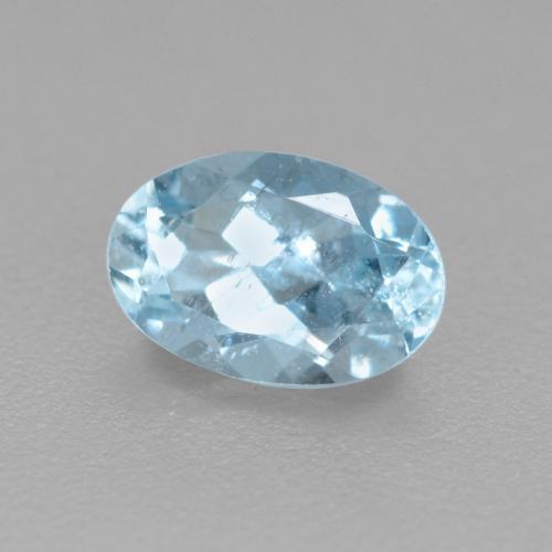 0.47캐럿 천연 베이비 블루 아쿠아마린, 타원형 컷, 6.1×4.1 mm, VS-SI
