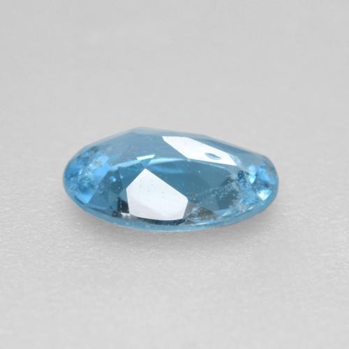 0.41캐럿 천연 스위스 블루 아쿠아마린, 타원형 컷, 6.4×4.6 mm, VS-SI