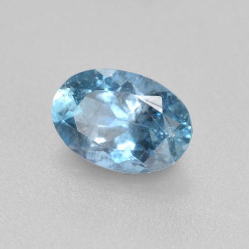 0.44캐럿 천연 베이비 블루 아쿠아마린, 타원형 컷, 6.1×4.2 mm, VS-SI