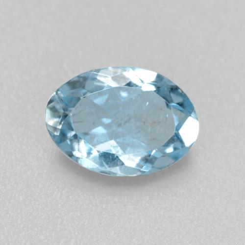 0.65캐럿 천연 라이트 블루 아쿠아마린, 타원형 컷, 7.1×5.1 mm, VS-SI