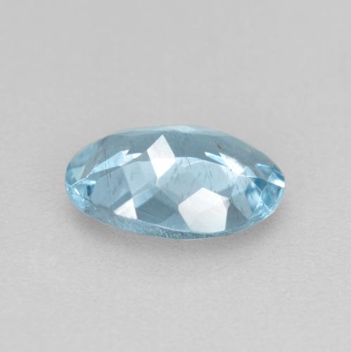 0.65캐럿 천연 라이트 블루 아쿠아마린, 타원형 컷, 7.1×5.1 mm, VS-SI