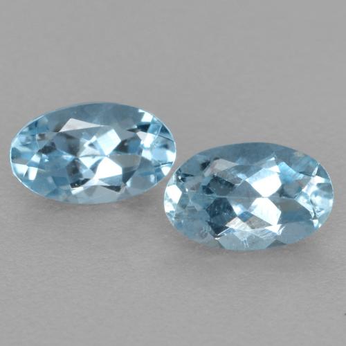 0.53캐럿 천연 스카이 블루 아쿠아마린 보석, 타원형 컷, 5.1×3.2 mm, VS-SI
