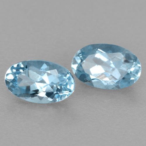 0.53캐럿 천연 스카이 블루 아쿠아마린 보석, 타원형 컷, 5.1×3.2 mm, VS-SI
