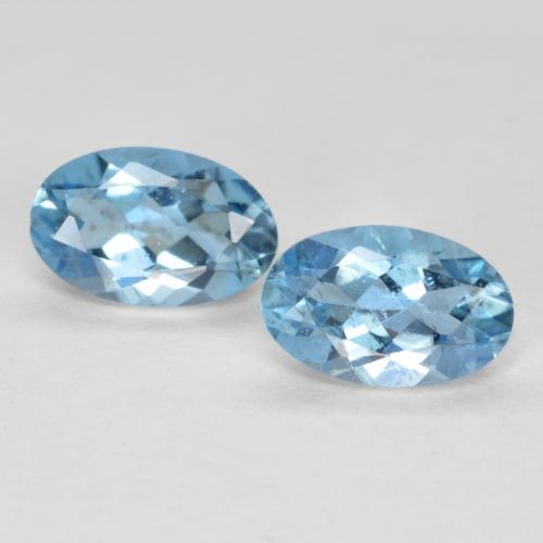 0.41캐럿 천연 스카이 블루 아쿠아마린 보석, 타원형 컷, 5×3.2 mm, VS-SI