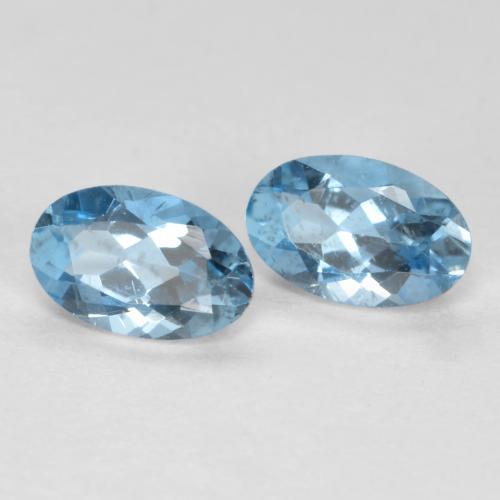 0.41캐럿 천연 스카이 블루 아쿠아마린 보석, 타원형 컷, 5×3.2 mm, VS-SI