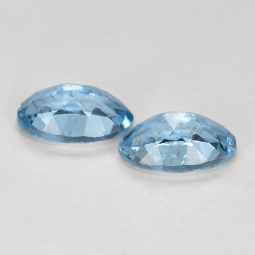 0.41캐럿 천연 스카이 블루 아쿠아마린 보석, 타원형 컷, 5×3.2 mm, VS-SI