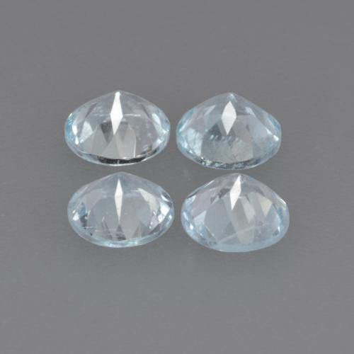 1.57캐럿 천연 매우 연한 블루 아쿠아마린 보석, 라운드 컷, 5.08 mm, VS-SI