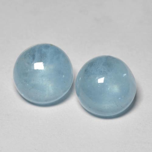 4.85캐럿 천연 베이비 블루 아쿠아마린 보석, 라운드 컷, 8.21 mm, 투명한