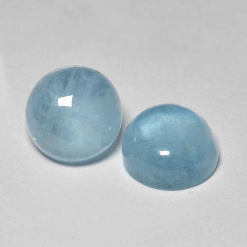 4.85캐럿 천연 베이비 블루 아쿠아마린 보석, 라운드 컷, 8.21 mm, 투명한