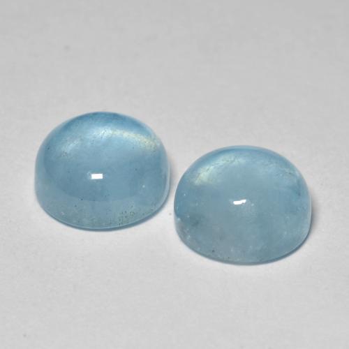 4.85캐럿 천연 베이비 블루 아쿠아마린 보석, 라운드 컷, 8.21 mm, 투명한