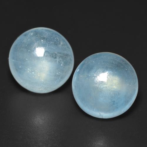 9.05캐럿 천연 라이트 블루 그린 아쿠아마린 보석, 라운드 컷, 10.17 mm, 투명한