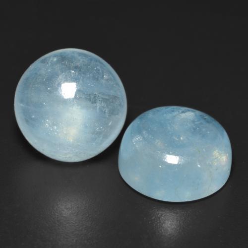 9.05캐럿 천연 라이트 블루 그린 아쿠아마린 보석, 라운드 컷, 10.17 mm, 투명한