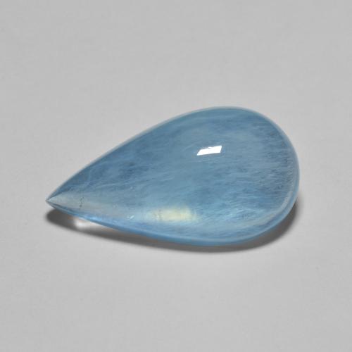 5.79캐럿 천연 딥 블루 아쿠아마린, 배 모양, 18.1×9.8 mm, 투명한