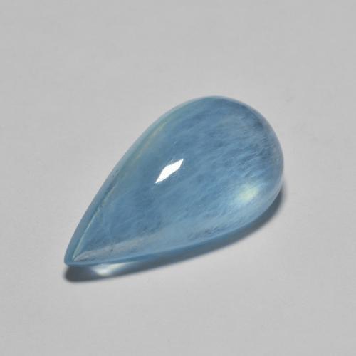 5.79캐럿 천연 딥 블루 아쿠아마린, 배 모양, 18.1×9.8 mm, 투명한
