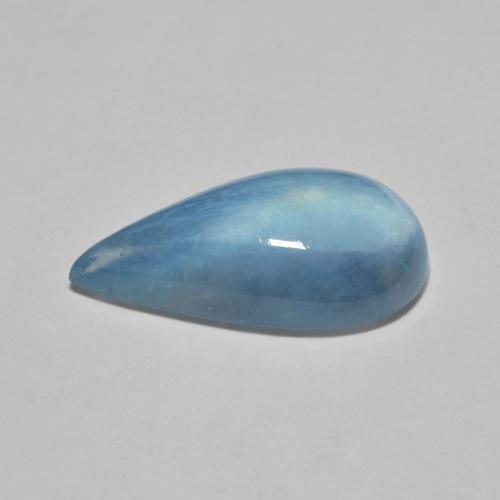 5.79캐럿 천연 딥 블루 아쿠아마린, 배 모양, 18.1×9.8 mm, 투명한