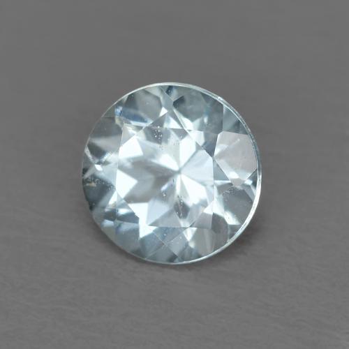 0.44캐럿 천연 밝은 하늘색 아쿠아마린, 라운드 컷, 5.00 mm, VVS
