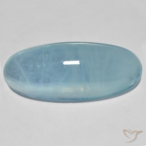31.34ct 자연스러운 하늘색 녹색 남옥, 타원형, 투명한, Photo A
