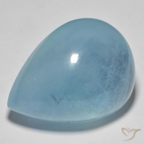 49.00ct 자연스러운 라이트 청록색 남옥, 배 모양, 투명한