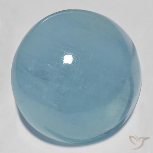 31.66ct 자연스러운 하늘색 녹색 남옥, 둥근, 투명한