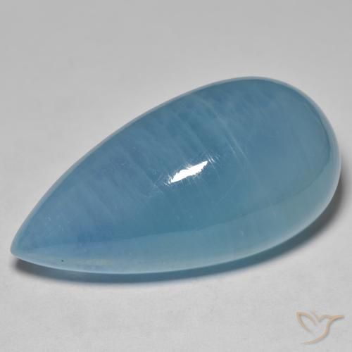 55.68ct 자연스러운 베이비 블루 남옥, 배 모양, 투명한