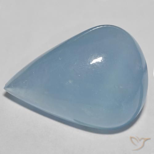 40.79ct 자연스러운 라이트 베이비 블루 남옥, 배 모양, 투명한