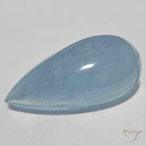 34.90ct 자연스러운 매우 밝은 파란색 남옥, 배 모양, 투명한