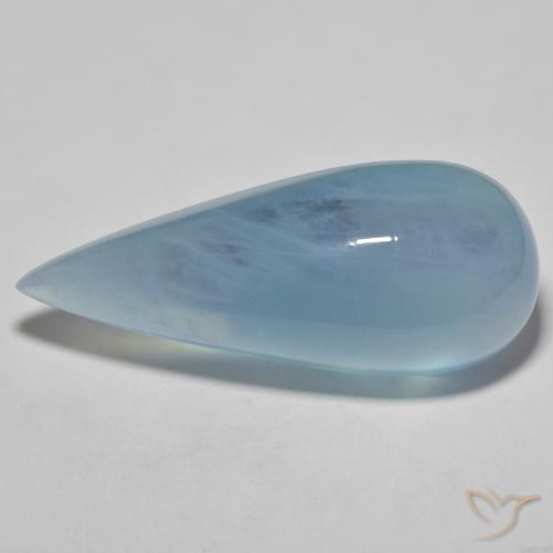 33.43ct 자연스러운 베이비 블루 남옥, 배 모양, 투명한