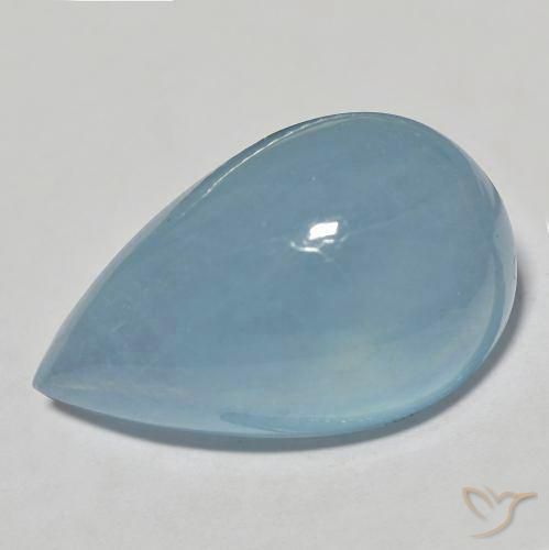 24.21캐럿 블루 아쿠아마린, 마다가스카르산 23.8 x 14.8mm 페어 카보숑, Photo A