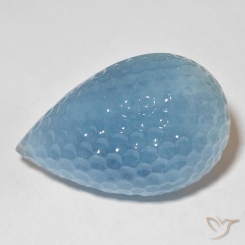 69.84ct 자연스러운 아쿠아 블루 남옥, 배 모양, 투명한