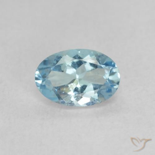 0.44ct 자연스러운 라이트 아쿠아 블루 남옥, 타원형, VS