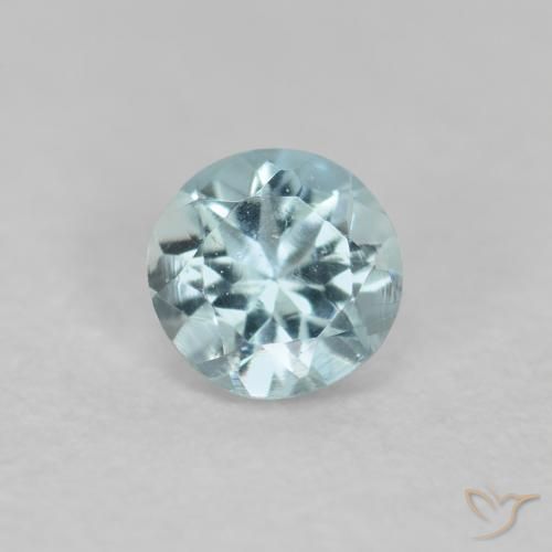 0.17ct 자연스러운 연한 청록색 남옥, 둥근, VS