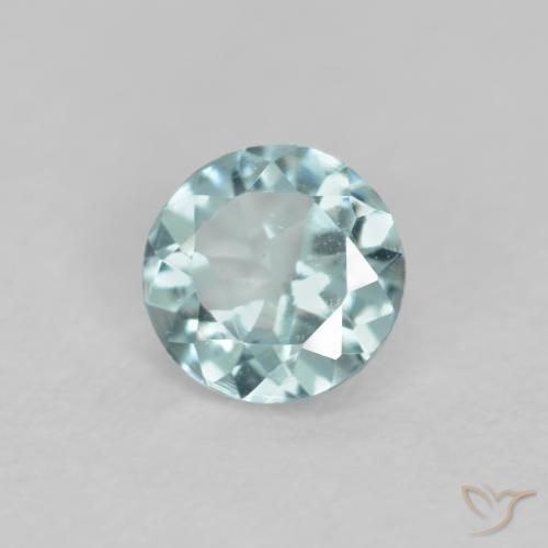 0.24캐럿 천연 연한 청록색 남옥, 둥근, VS