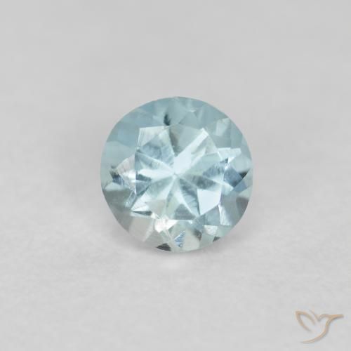 0.23ct 자연스러운 연한 청록색 남옥, 둥근, VS