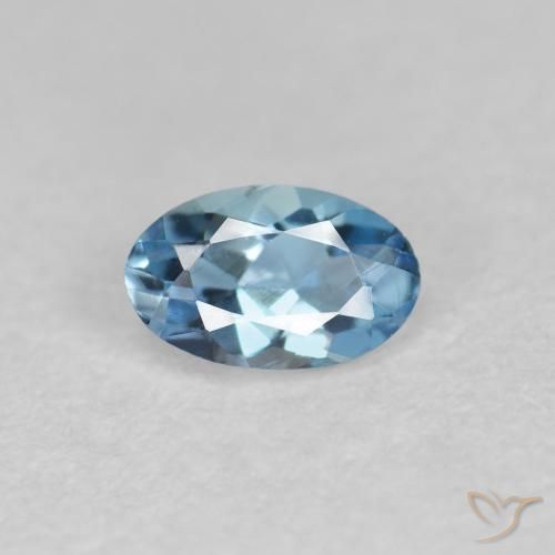 0.17캐럿 천연 딥 아쿠아 아쿠아마린, 타원형 컷, 4.8×3 mm, VVS-VS