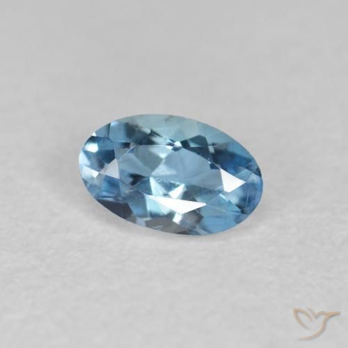 0.17캐럿 천연 딥 아쿠아 아쿠아마린, 타원형 컷, 4.8×3 mm, VVS-VS