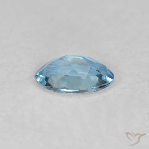 0.17캐럿 천연 딥 아쿠아 아쿠아마린, 타원형 컷, 4.8×3 mm, VVS-VS